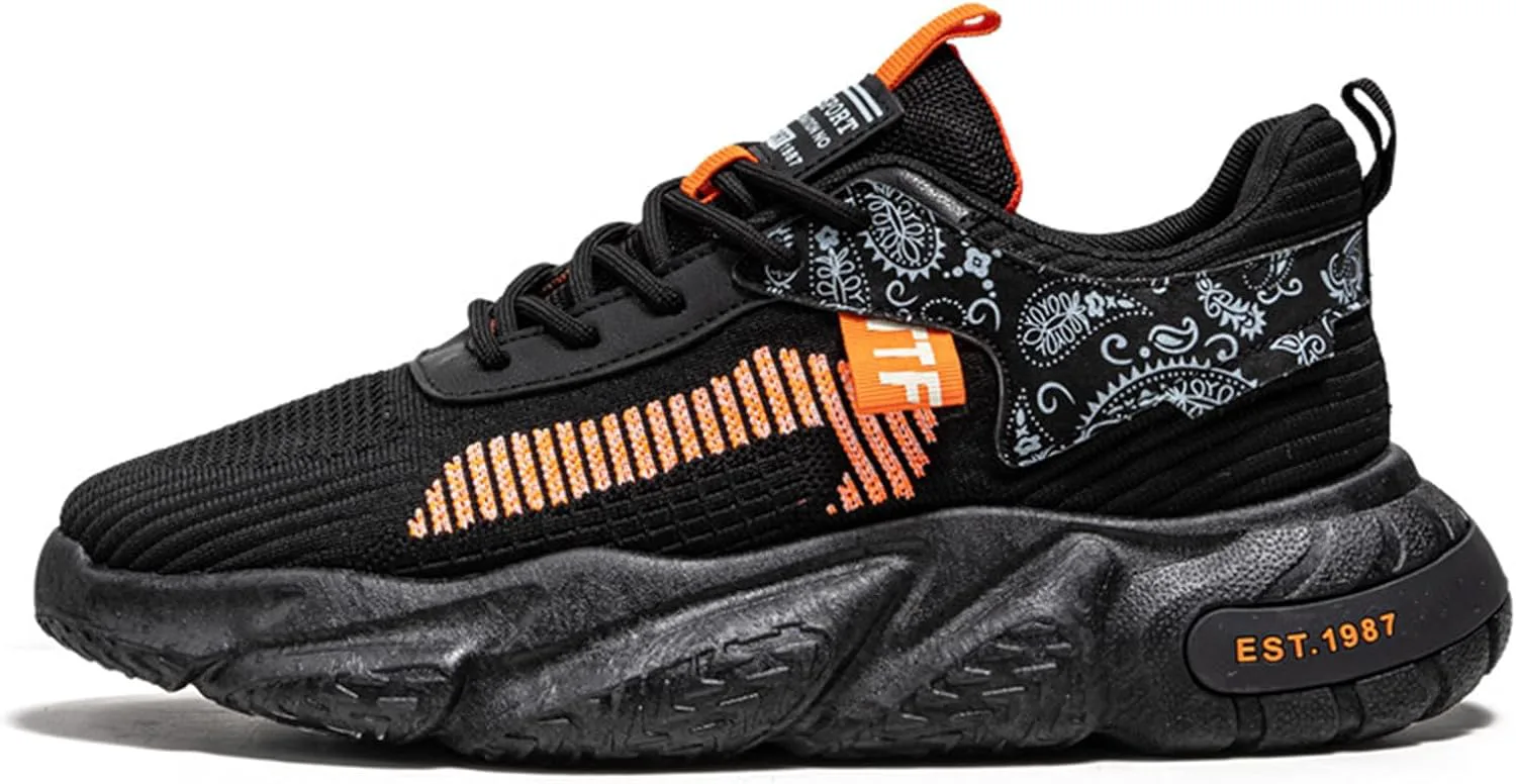 

Мужские беговые кроссовки GSIGUL для дороги, тенниса и ходьбы с амортизацией, спортивные кроссовки и повседневная обувь для мужчин, оранжевый