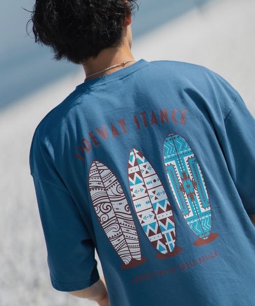 

Футболка с коротким рукавом, графический принт SIDEWAY STANCE, синий