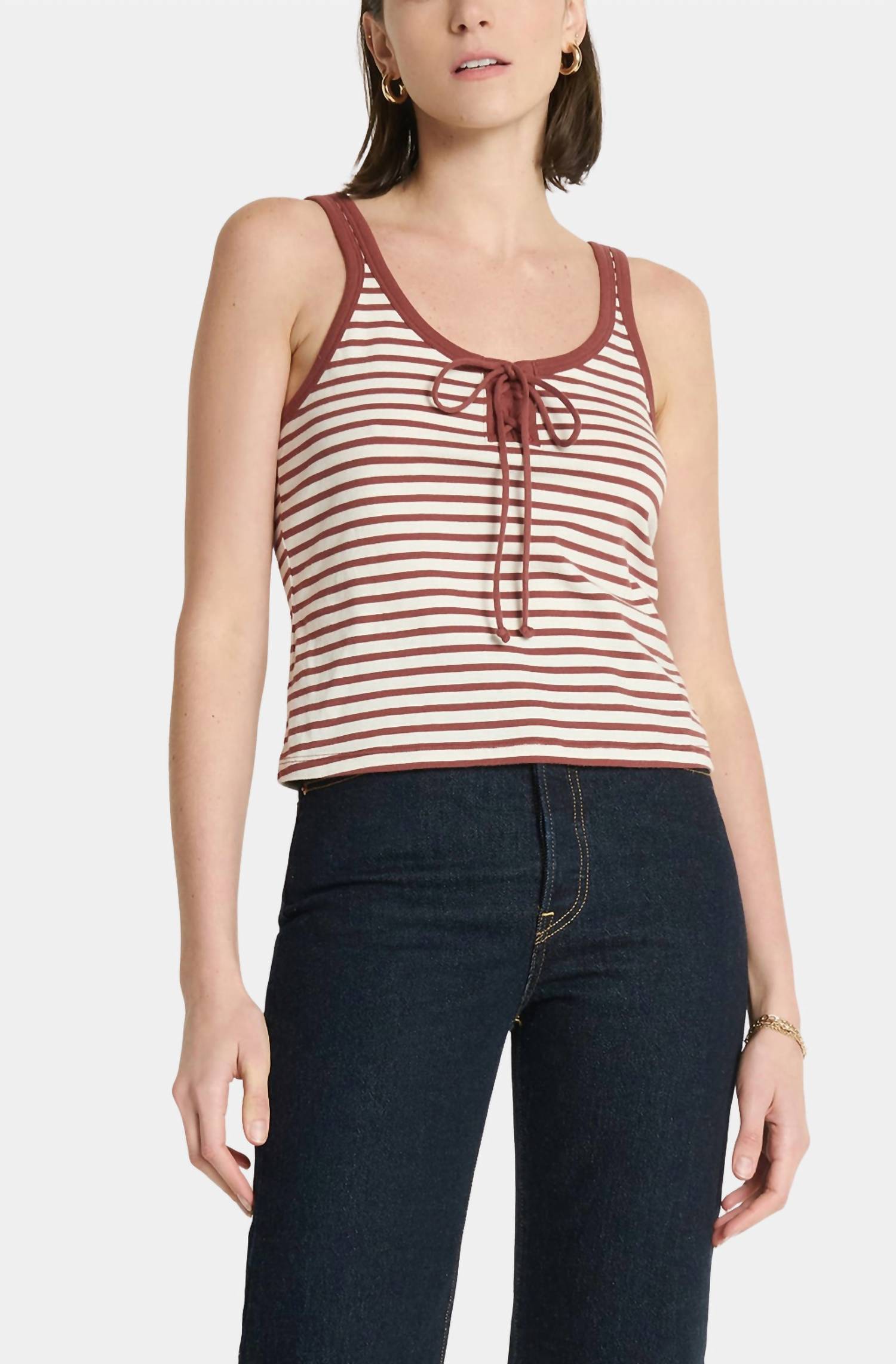 

Топ Jill Lace Up в полоску соболя Nation LTD, Sable Stripe