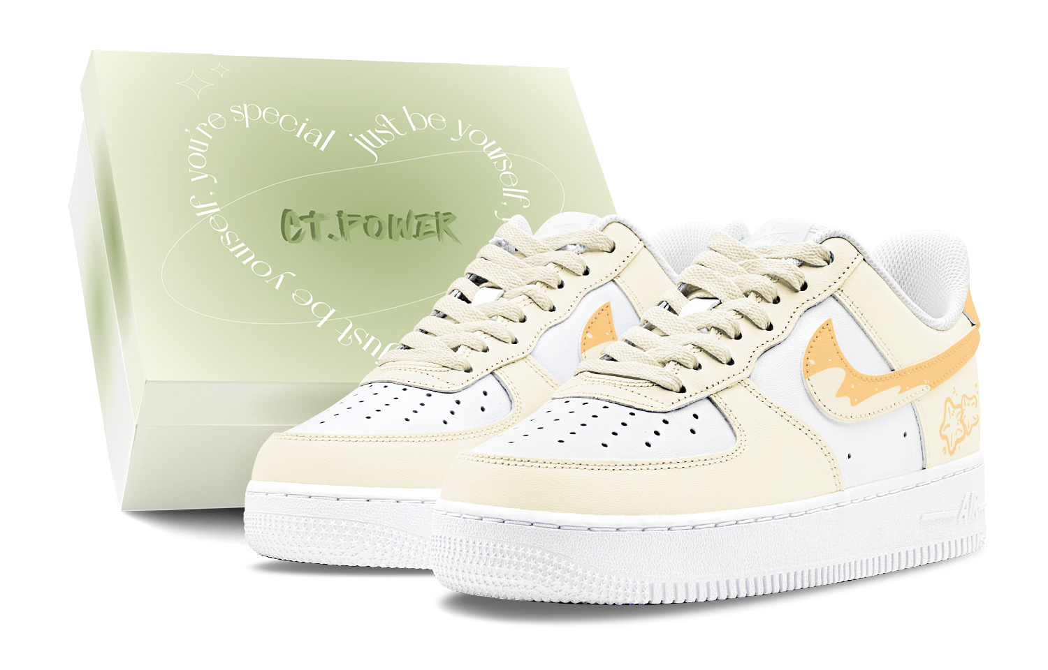 

Nike Кроссовки Air Force 1 Air Force 1 с низким верхом, устойчивые к истиранию, мужские, оранжево-желтые