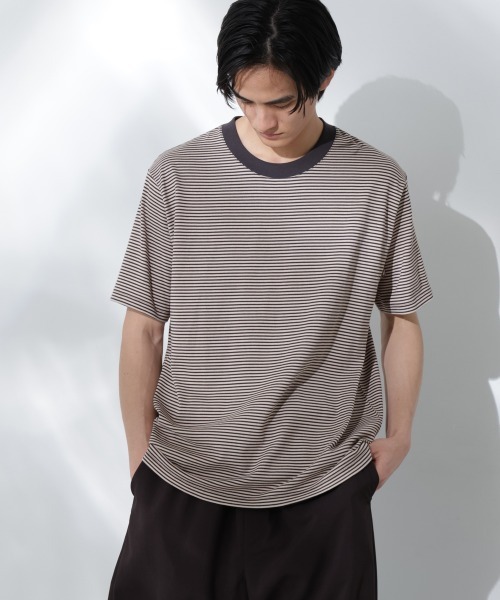 

Футболка средней длины с каймой, с технологией Anti Soaked NANO universe, бежевый