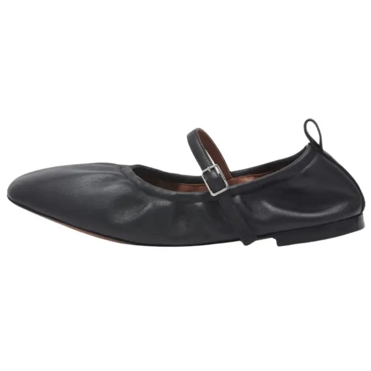 Maison Kitsune Черные женские туфли балетки Flat Mary Jane