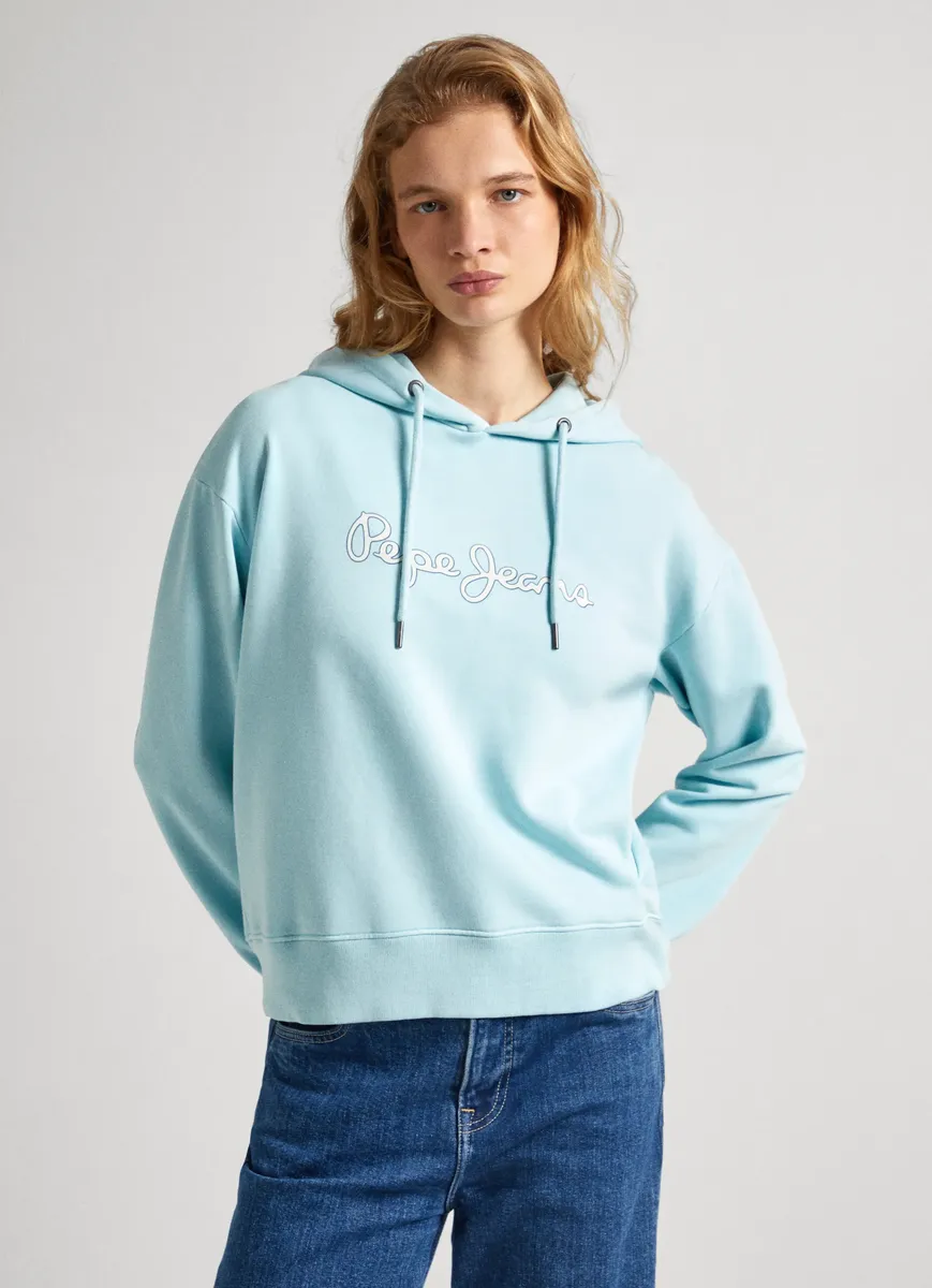 

Толстовка Pepe Jeans "LANA HOODIE" с надписью-логотипом, голубой