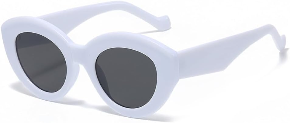 

16 цветов Ins Популярные модные солнцезащитные очки большого размера для женщин, ретро-очки, защита от УФ-излучения UV400, модные овальные солнцезащитные очки для мужчин UOVSAW, C3 White Black