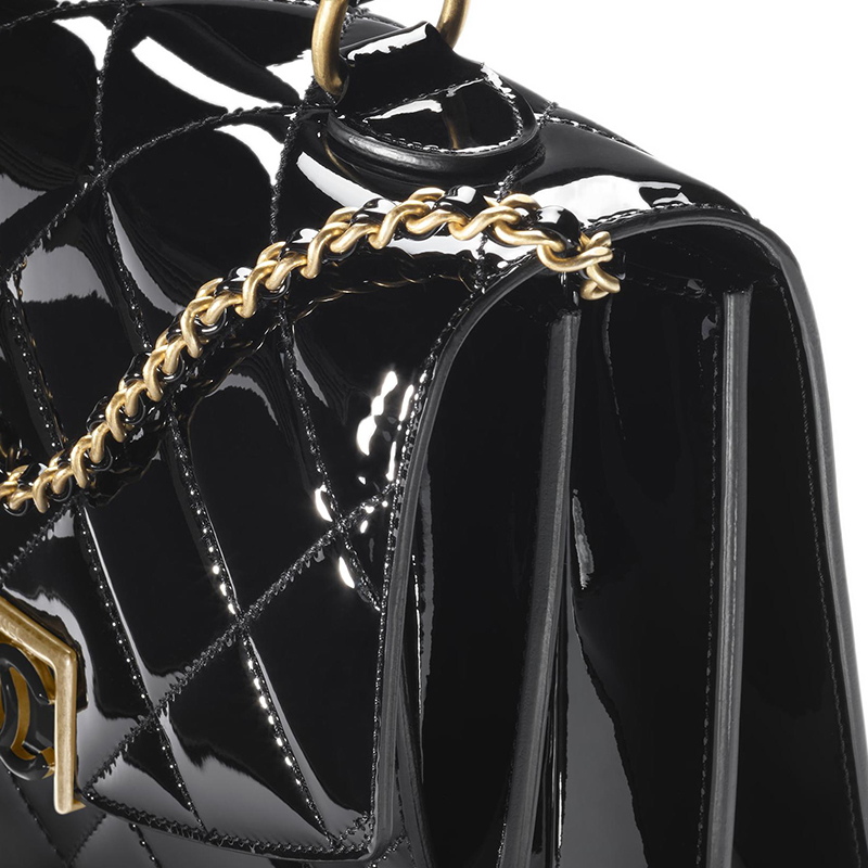 Кожаная Сумка Патент, Сумка Через Плечо, Кроссбоди Женская Черная CHANEL — фото 4