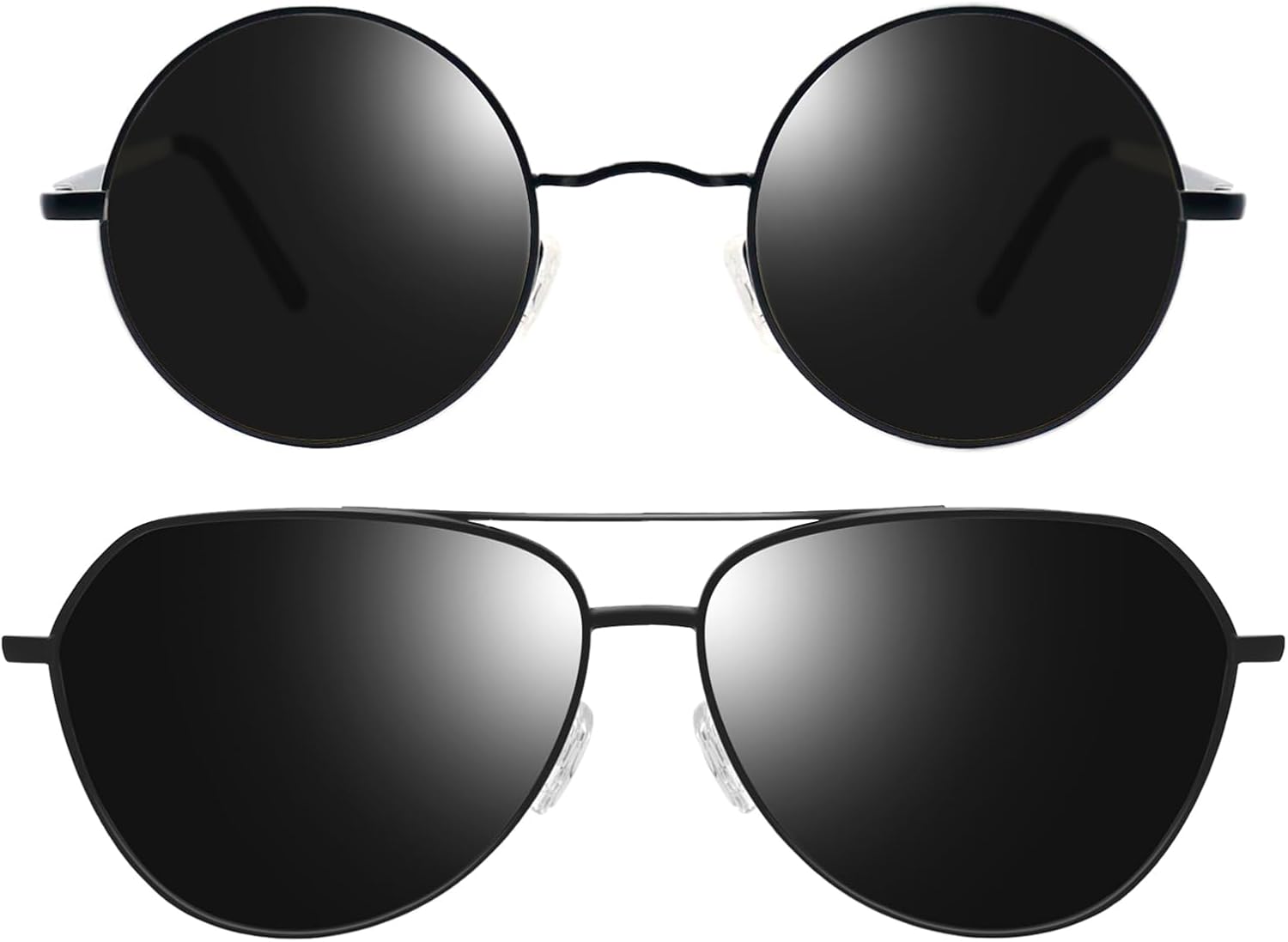 

Комплект солнцезащитных очков Joopin Hippie Round & Aviation, модные поляризованные очки с защитой UV400 для женщин и мужчин, дизайнерские черные солнцезащитные очки Shady Rays