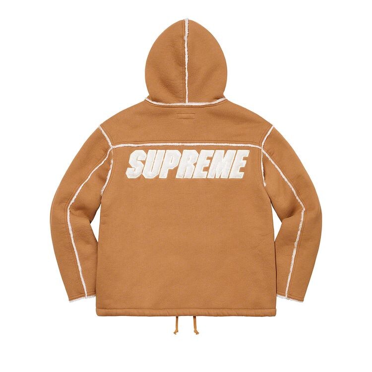 Куртка Supreme Faux Shearling Hooded Jacket Tan, желто-коричневый — фото 2