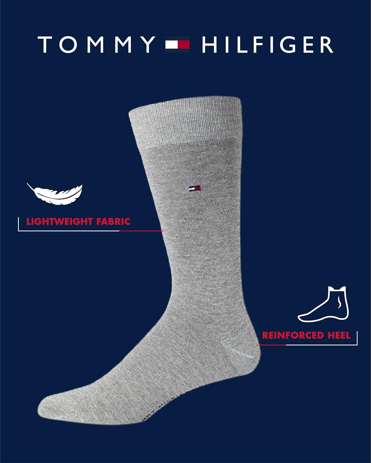 Мужские носки Tommy Hilfiger под повседневную одежду - 5 пар легких, комфортных, с узором, носков для мужчин - длинные рабочие носки (размер 7-12), Black Argyle — фото 3