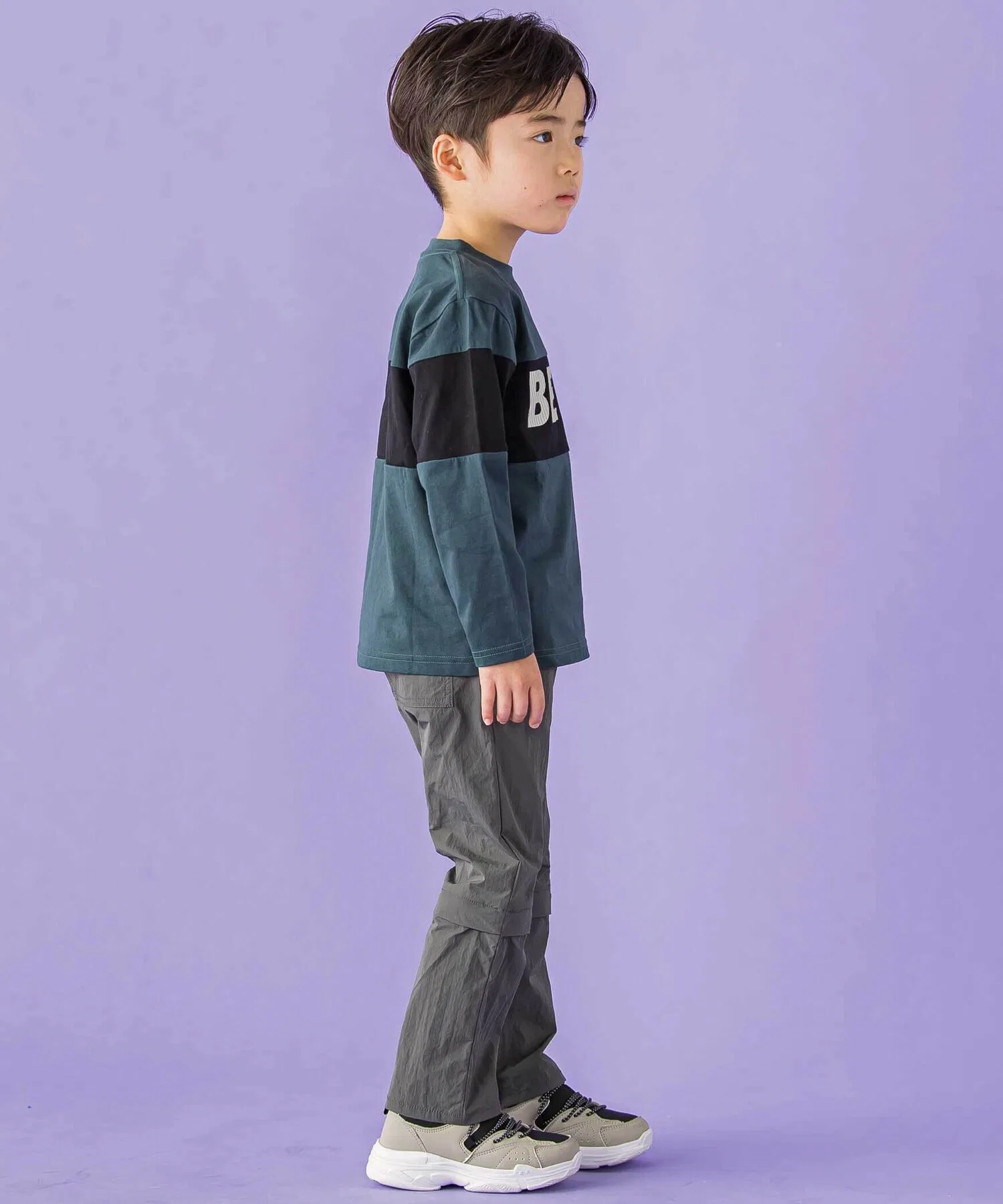 Брюки для мальчиков BeBe Petits Pois Vert двухсторонние, спортивные, тёмно-зелёные — фото 3
