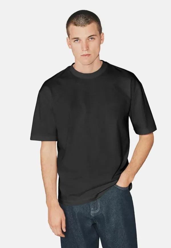 Футболка Next, Edit textured boxy fit basic t-shirt, черный