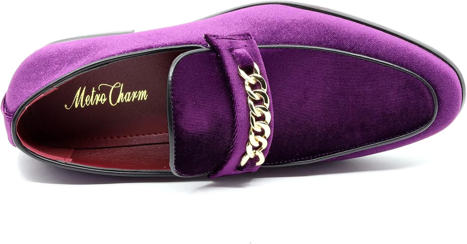 

Мужские винтажные бархатные дизайнерские классические туфли-лоферы на смокинг Arthur-02 Metrocharm, фиолетовый