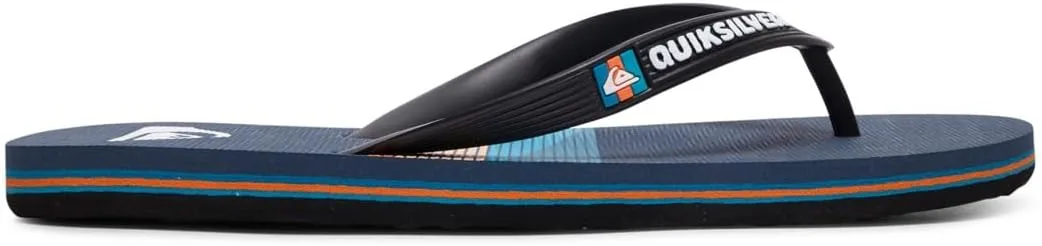 Сандалии Quiksilver Molokai Seasons - это мужские сандалии с носками черного, синего и оранжевого цветов — фото 2
