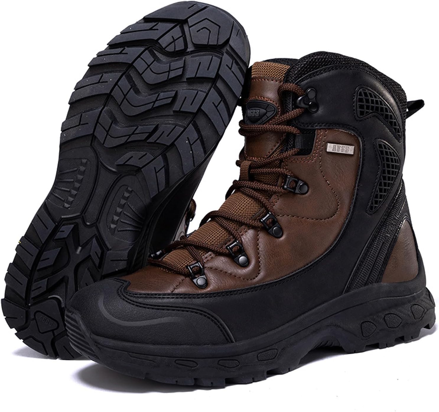 

Мужские высокие водонепроницаемые трекинговые ботинки на платформе, с круглым носком, противоскользящие, легкие, на шнуровке, военные тактические ботинки, для походов и путешествий, прочные боевые ботинки Bhdjk, коричневый