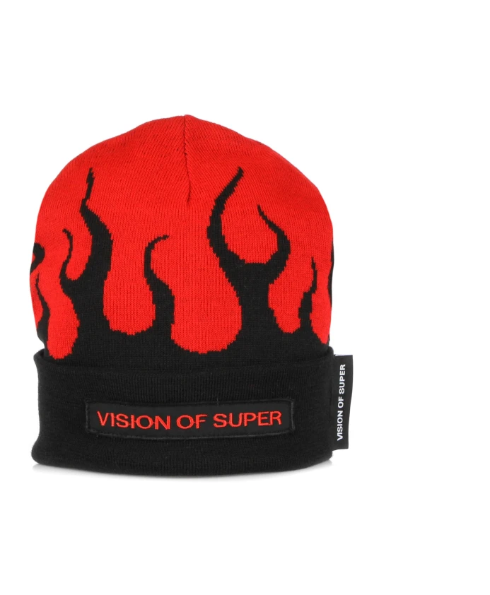 

Шапка «Красное пламя» черно-красная Vision Of Super, мультиколор