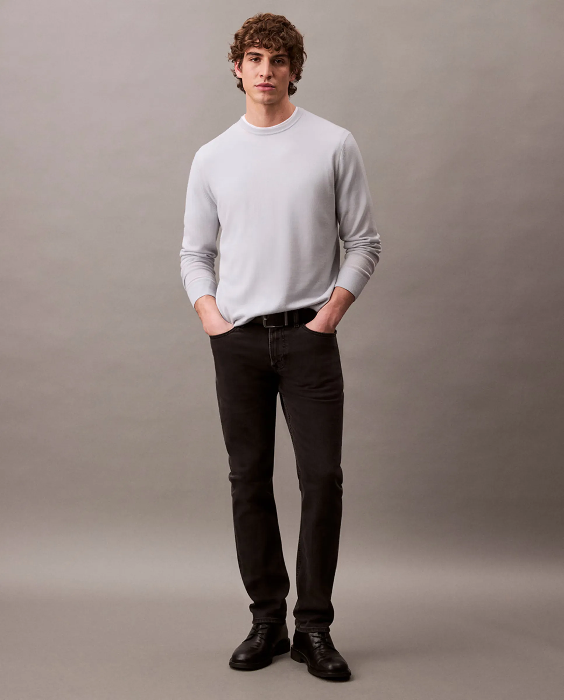 

Ковбойские джинсы для мужчин, облегающий крой slim fit Calvin Klein Jeans, черный