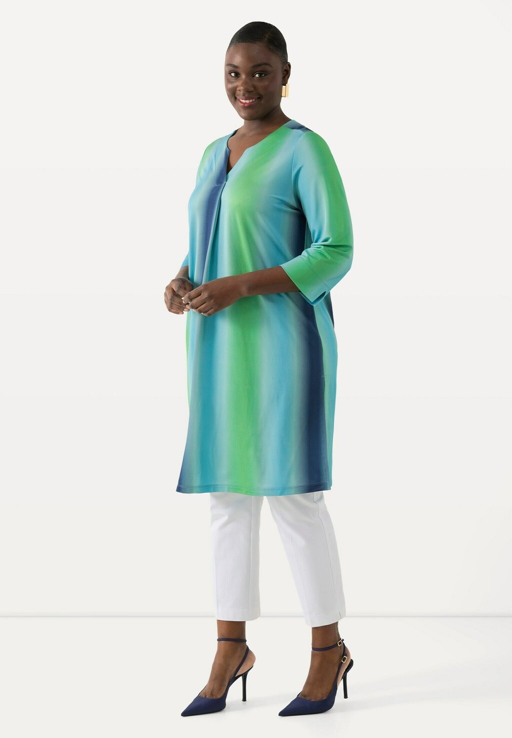 

Дневное платье OMBRE STRIPED Ulla Popken, светло-голубой