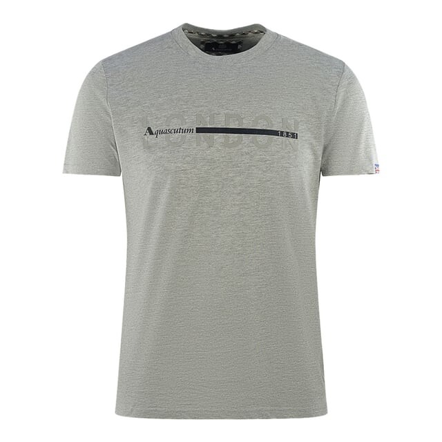 

Футболка с логотипом London 1851 серая Aquascutum, серый