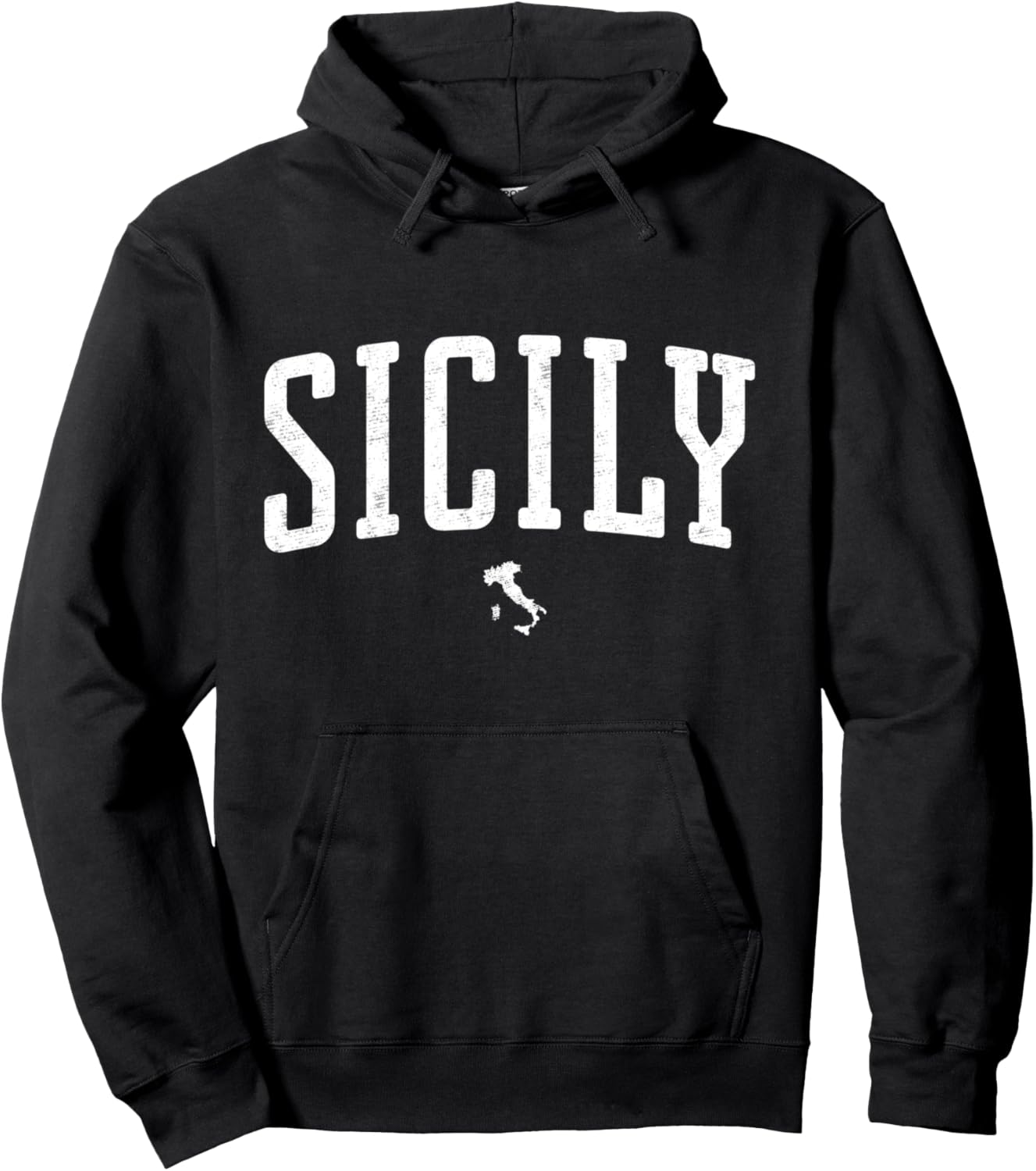 

Винтажная толстовка с капюшоном из Сицилии, Италия Sicily Apparel Co, черный