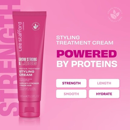 Lee Stafford Стайлинг-крем для укрепления и удлинения волос Grow Strong & Long Protein 100 мл — фото 2