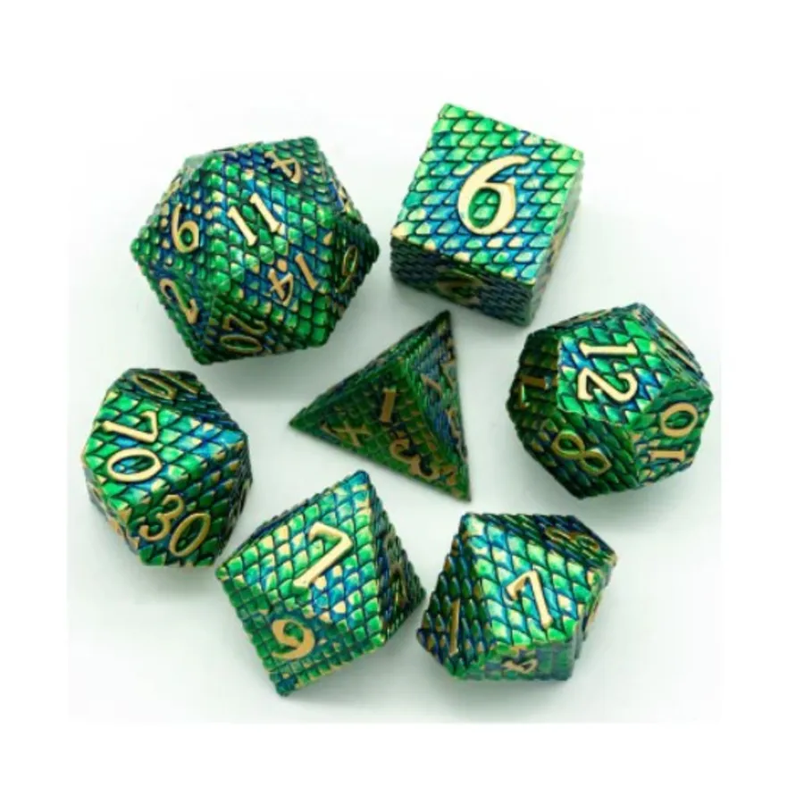 

Полимерный набор из чешуи дракона — Веном с золотом (7), Dice Sets - Metal - Dragonstone, Dragon, Dragon Scale, Hidden Dragon