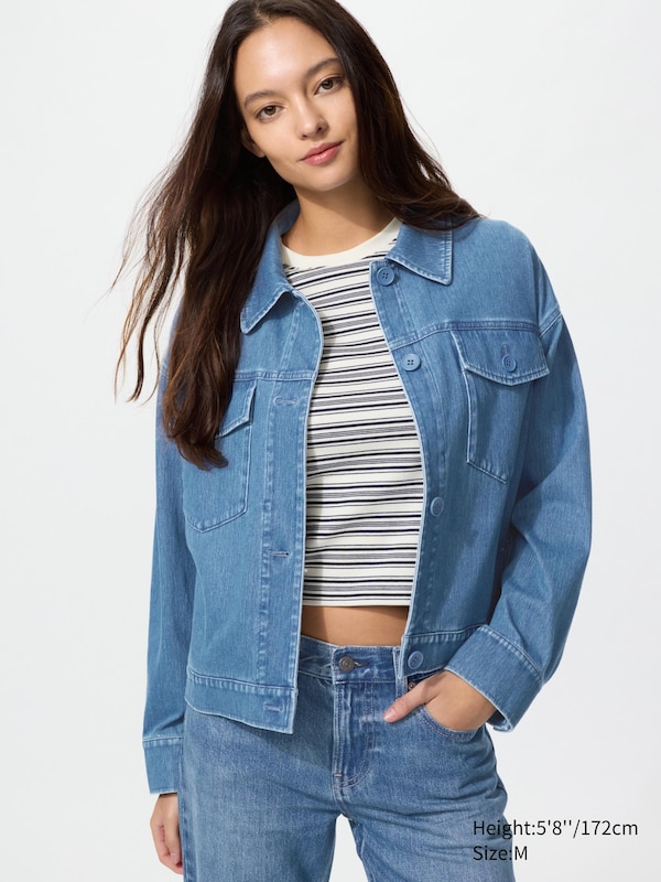 

Свободная куртка из джерси (под деним) Uniqlo, 64 blue