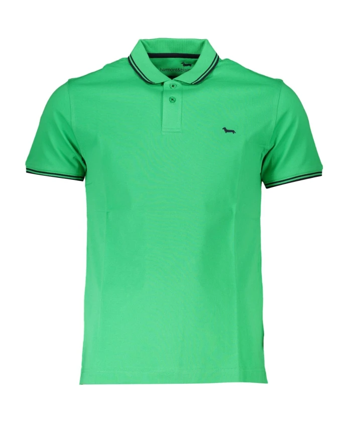 

Мужская рубашка-поло с коротким рукавом, зеленая. Harmont & Blaine, зеленый
