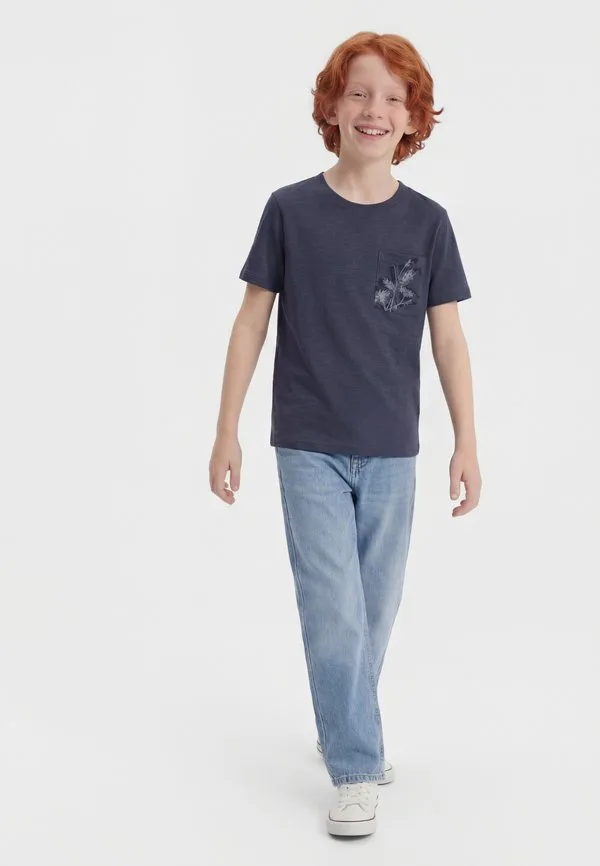 Футболка с карманом jormontauk с принтом Jack & Jones Junior, Odyssey Gray