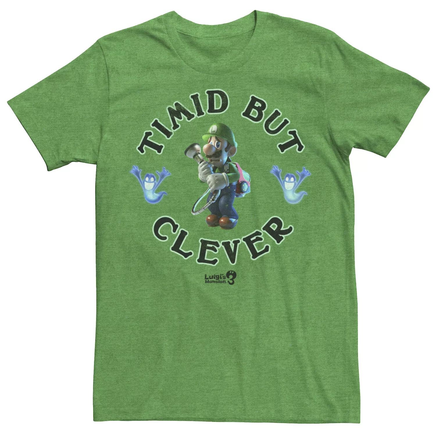 

Мужская футболка Nintendo Luigi's Mansion 3 Timid But Clever с портретным рисунком Licensed Character