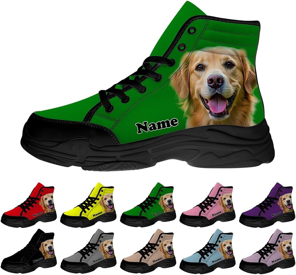 

Женские высокие кеды из канвы с индивидуальной картиной и текстом, персонализированный подарок для нее и для него Quorax, 3104 Green