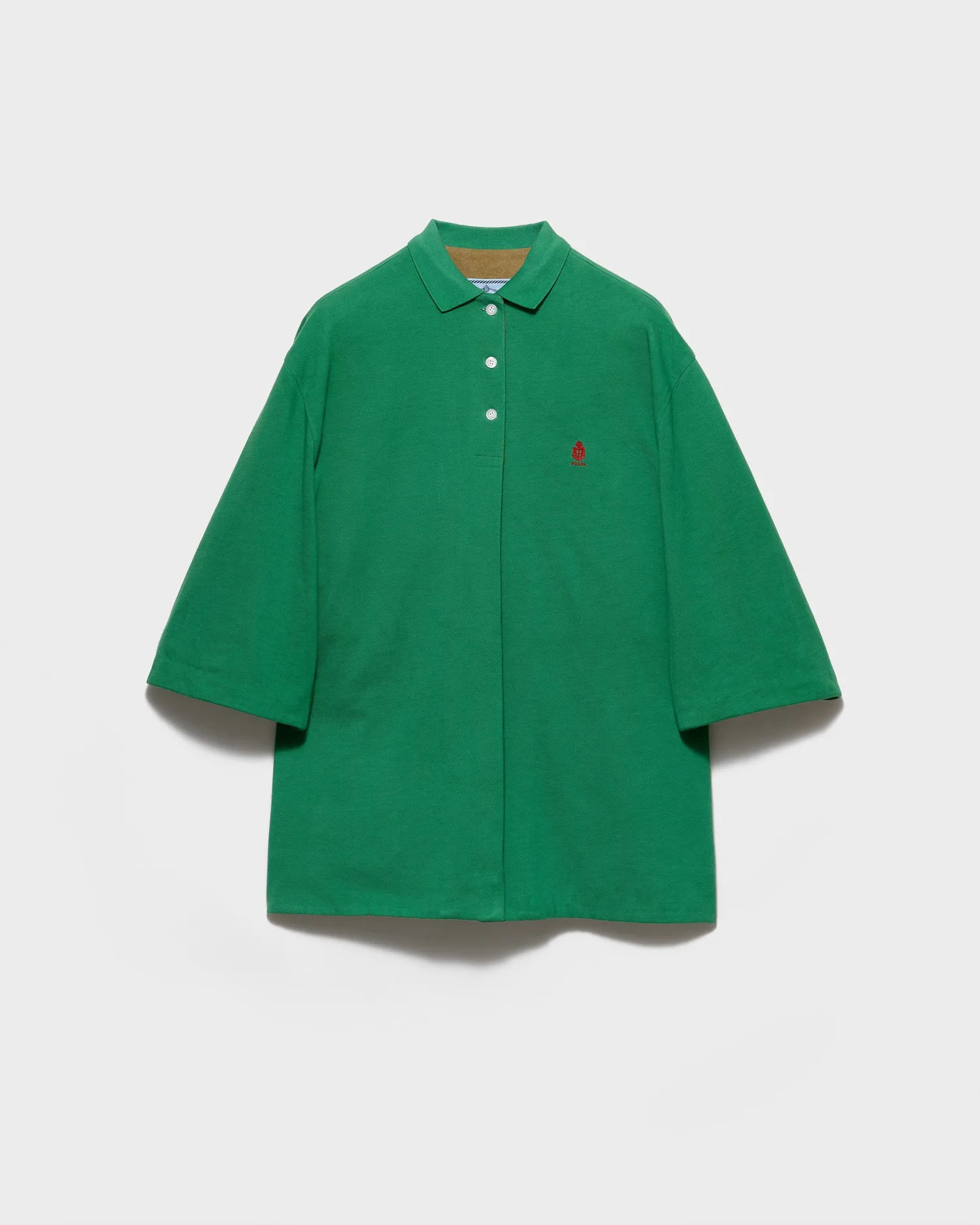 Блузон из старого пике Prada, зеленый / камуфляжный зеленый