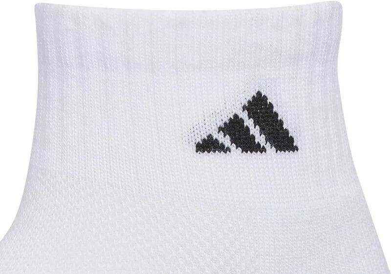 Комплект из 6 пар четвертных носков Adidas Youth с мягкой подкладкой, белый — фото 4