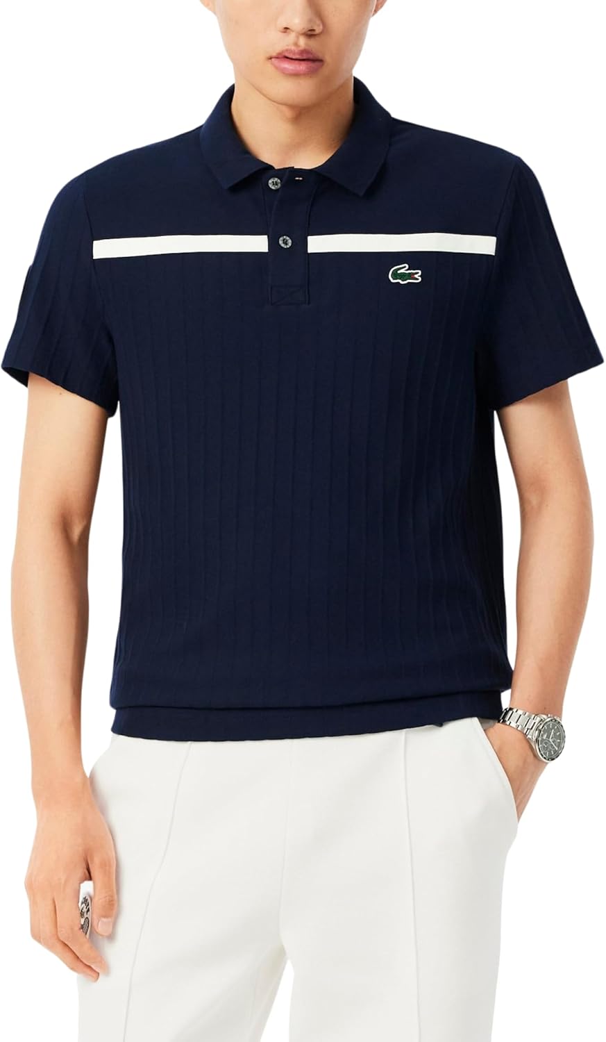 

Футболка Lacoste Heritage, мужская, спортивная, технология Ultra Dry, Navy Blue/White, Белый, Футболка Lacoste Heritage, мужская, спортивная, технология Ultra Dry, Navy Blue/White