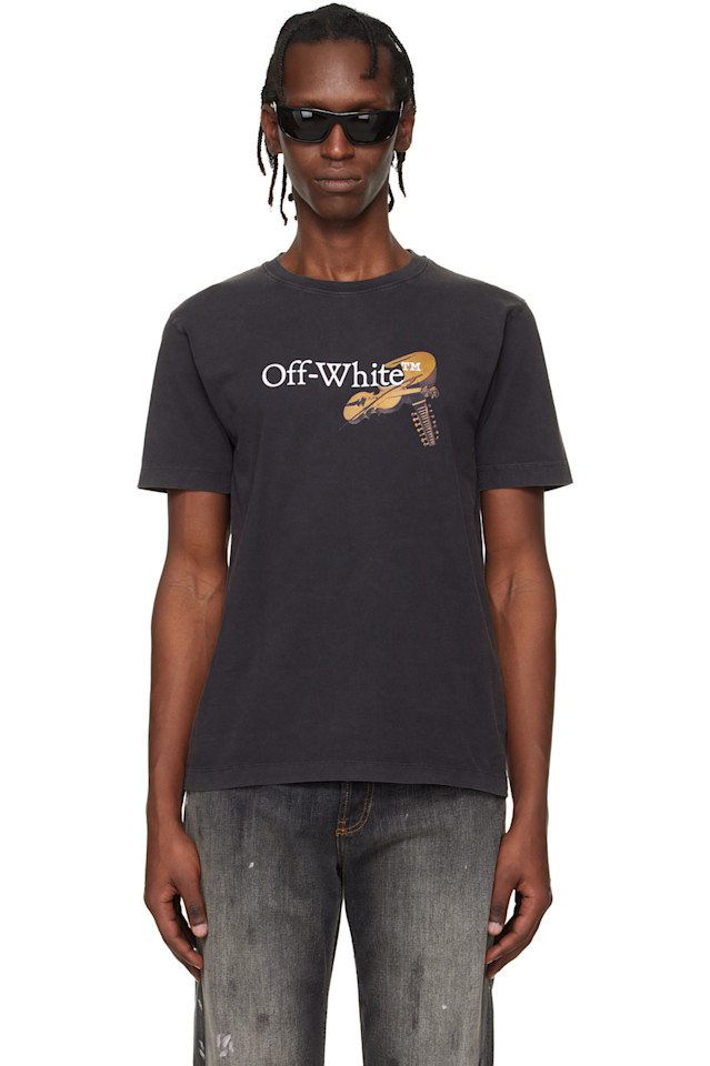 

Off-White Облегающая футболка с изображением черной стрелы Купидона