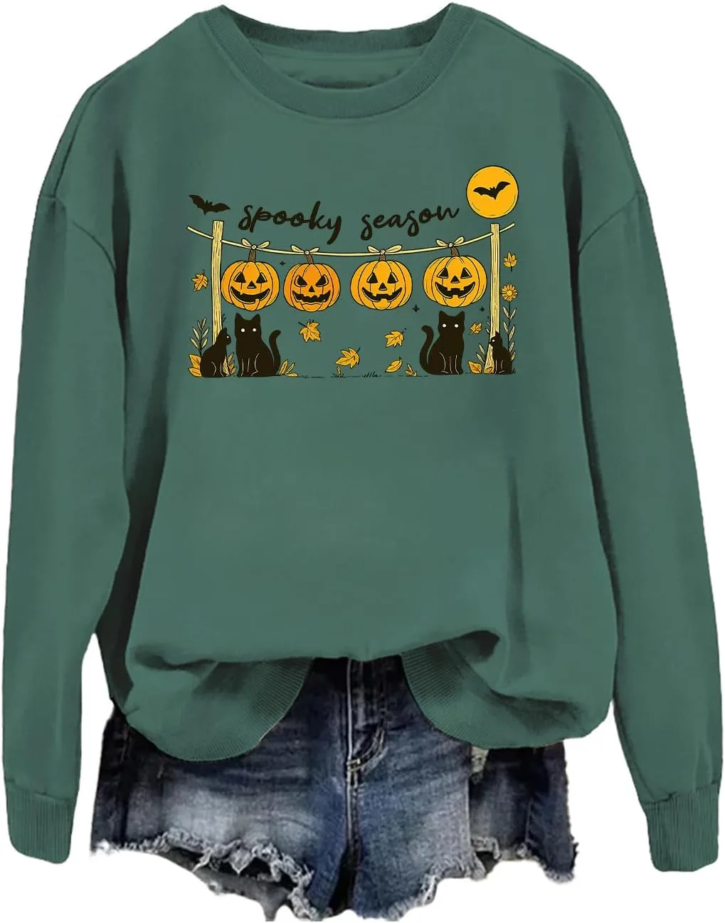 

Толстовка Spooky Season с тыквой и черным котом