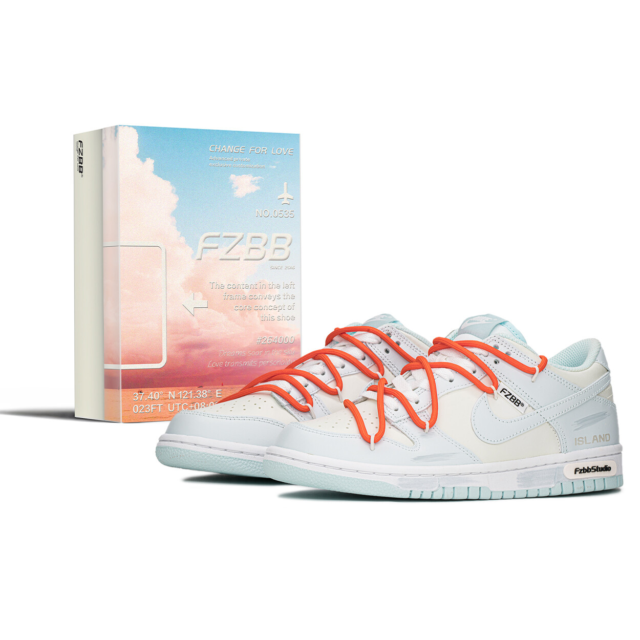 

Кроссовки Nike Dunk Skateboarding Shoes Women's Low-top White/blue, синий/белый