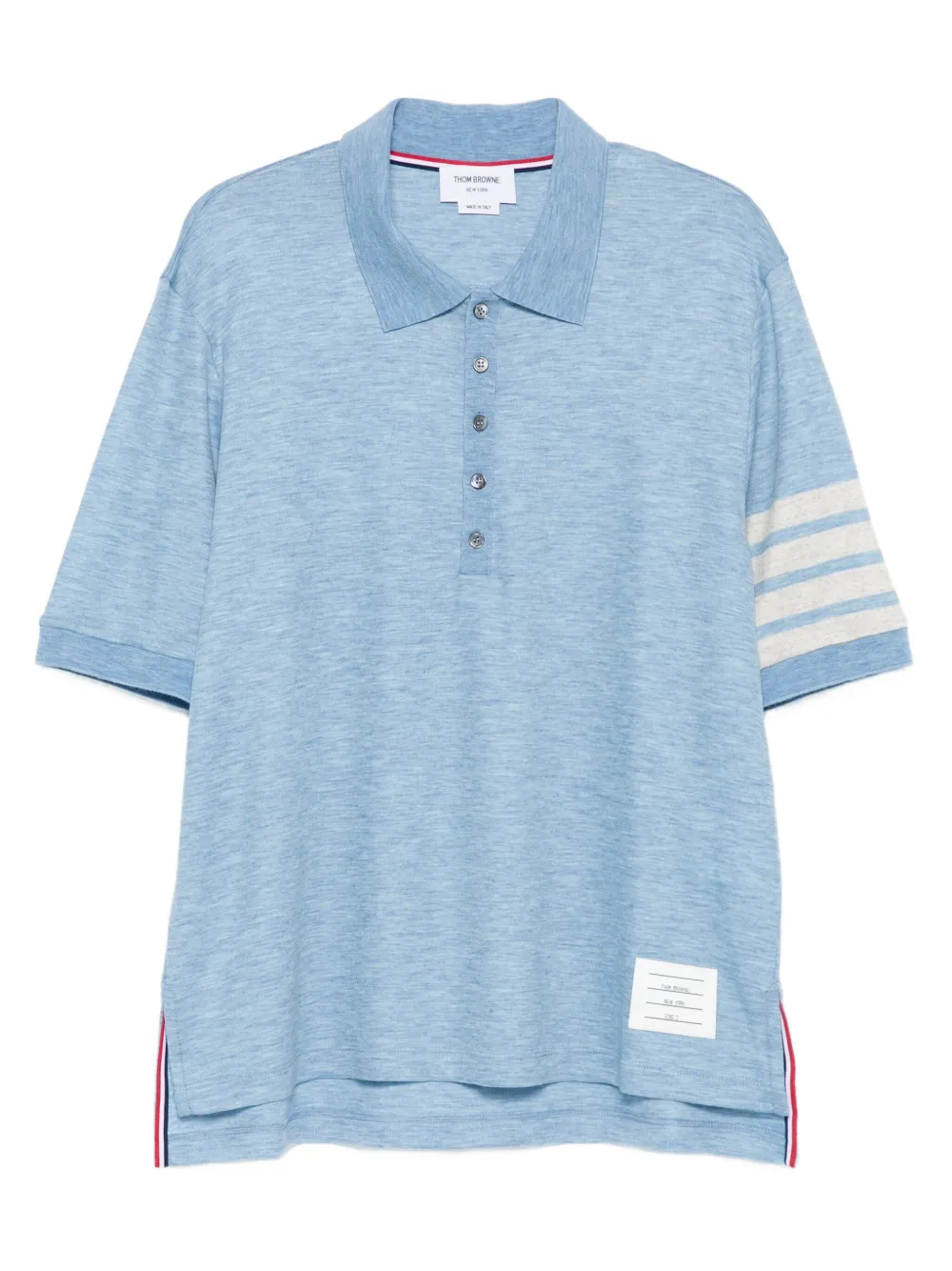 

Рубашка поло с отделкой в полоску Thom Browne, синий
