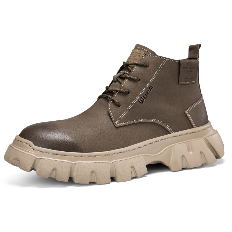 

Wen Nai Мужские рабочие ботинки мид-топ черно-коричневые с флисовой подкладкой коричневые, цвет Fleece-Lined Brown