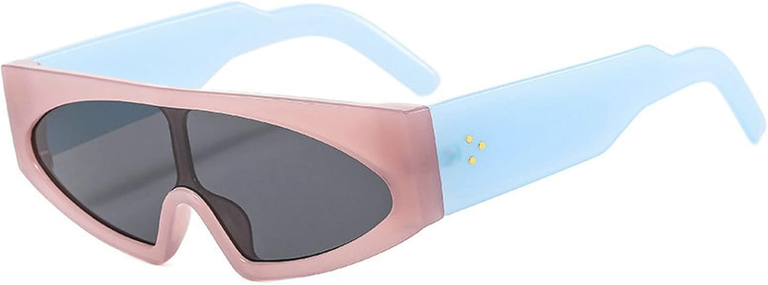 

COTIA Модные солнцезащитные очки «кошачий глаз» для женщин, ретро, ​​цельные, с градиентным переходом цвета, защита от УФ-излучения UV400, для мужчин, трендовые, с желейными цветными заклепками, Pink