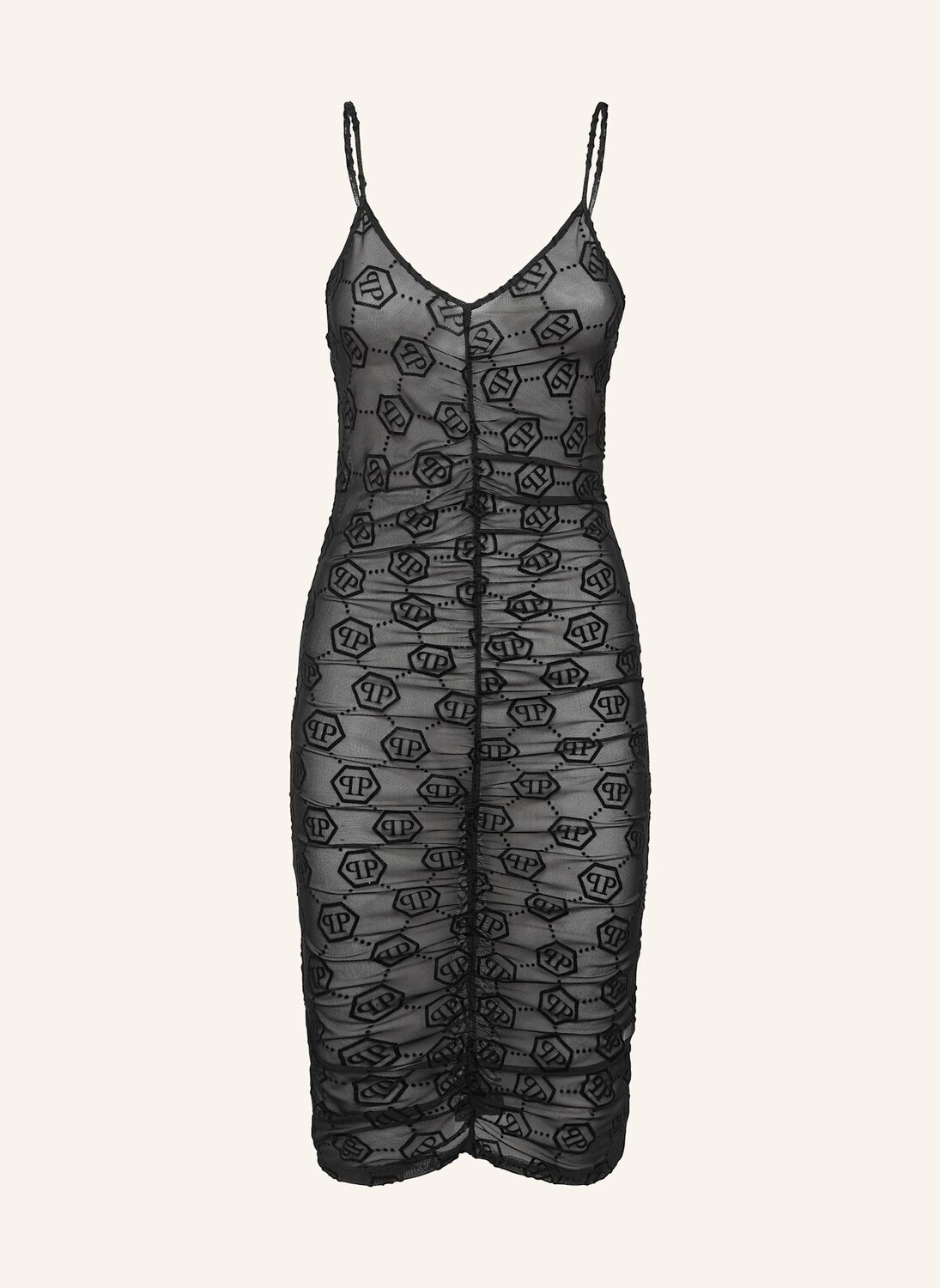 

Платье миди с монограммой Philipp Plein, черный