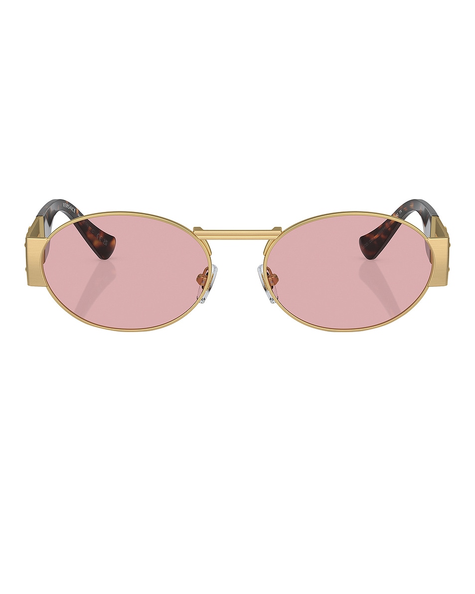 

Овальные солнцезащитные очки Versace, Gold & Pink