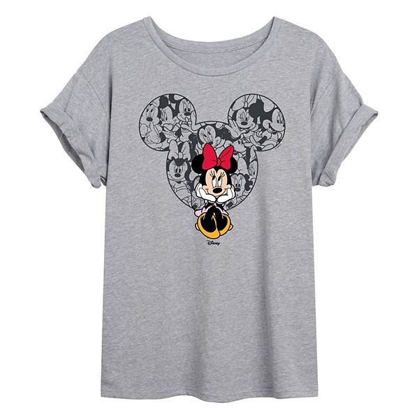 

Футболка Minnie Mouse Ear Collage oversized для подростков Disney, Heather Gray