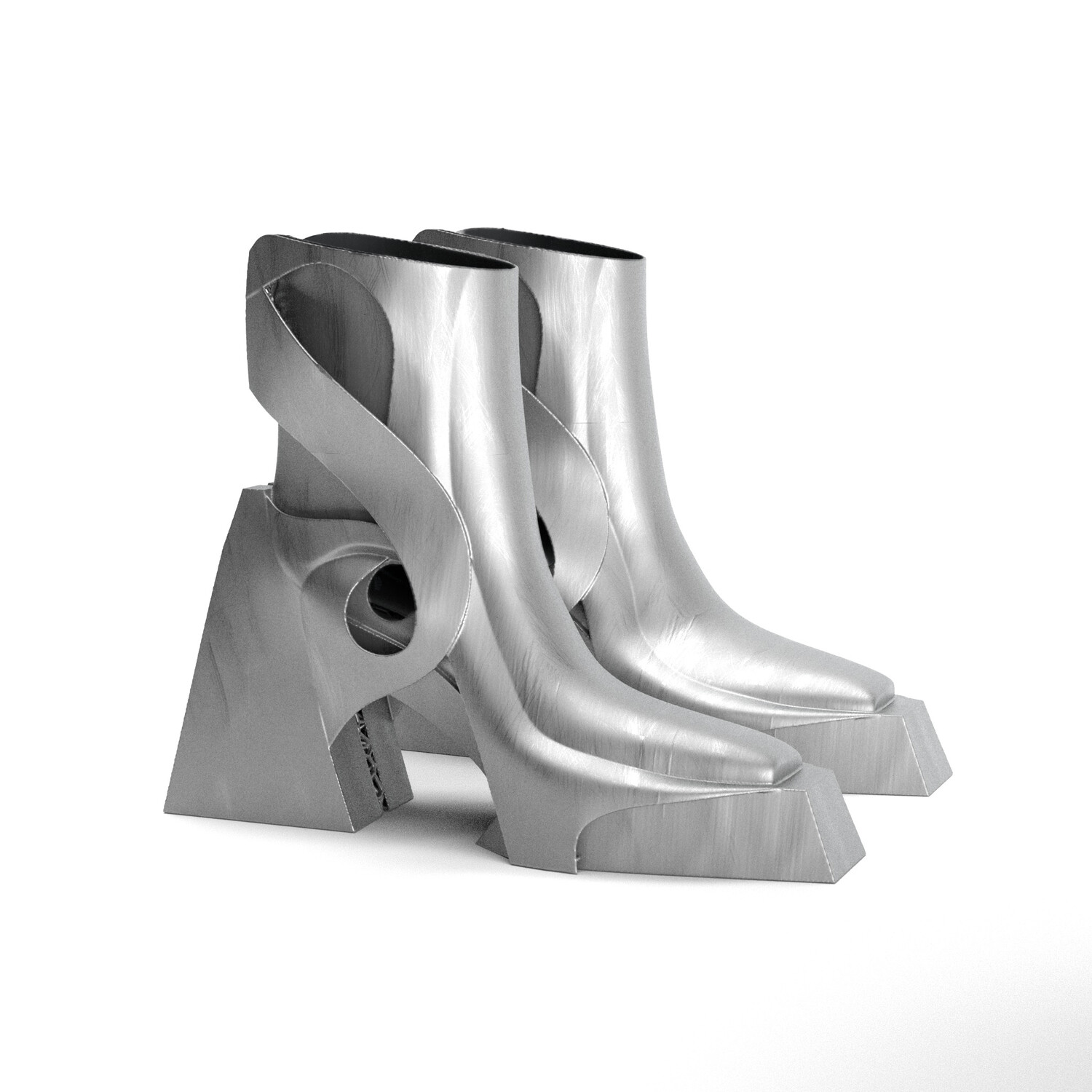 Кроссовки SCRY Lifestyle Shoes Unisex High-top Silver, серебряный — фото 3