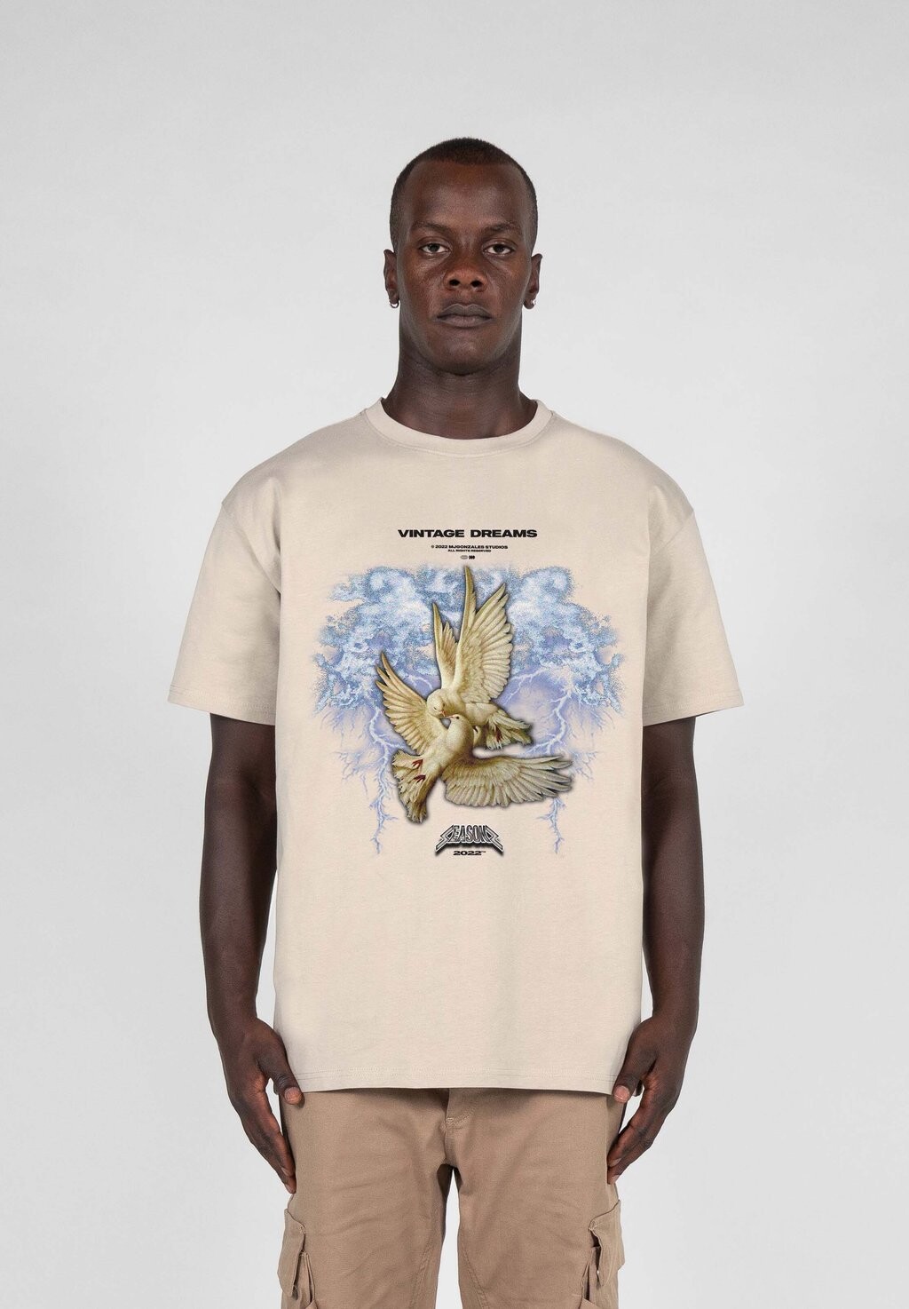 

Футболка с принтом Vintage Dreams Heavy Oversized MJ Gonzales, цвет sand