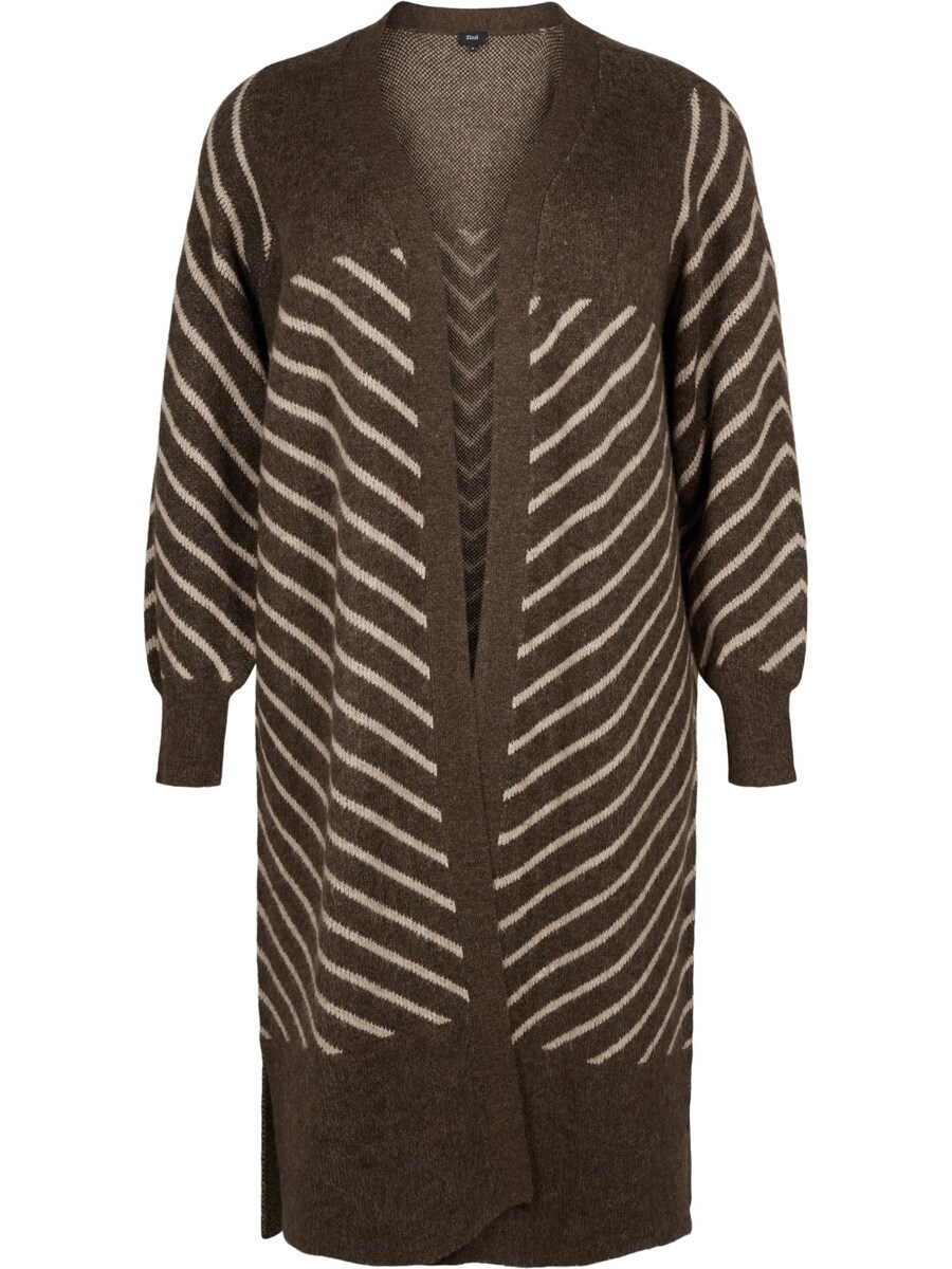 

Вязаный кардиган Zizzi Winnie, цвет Chocolate/Light brown