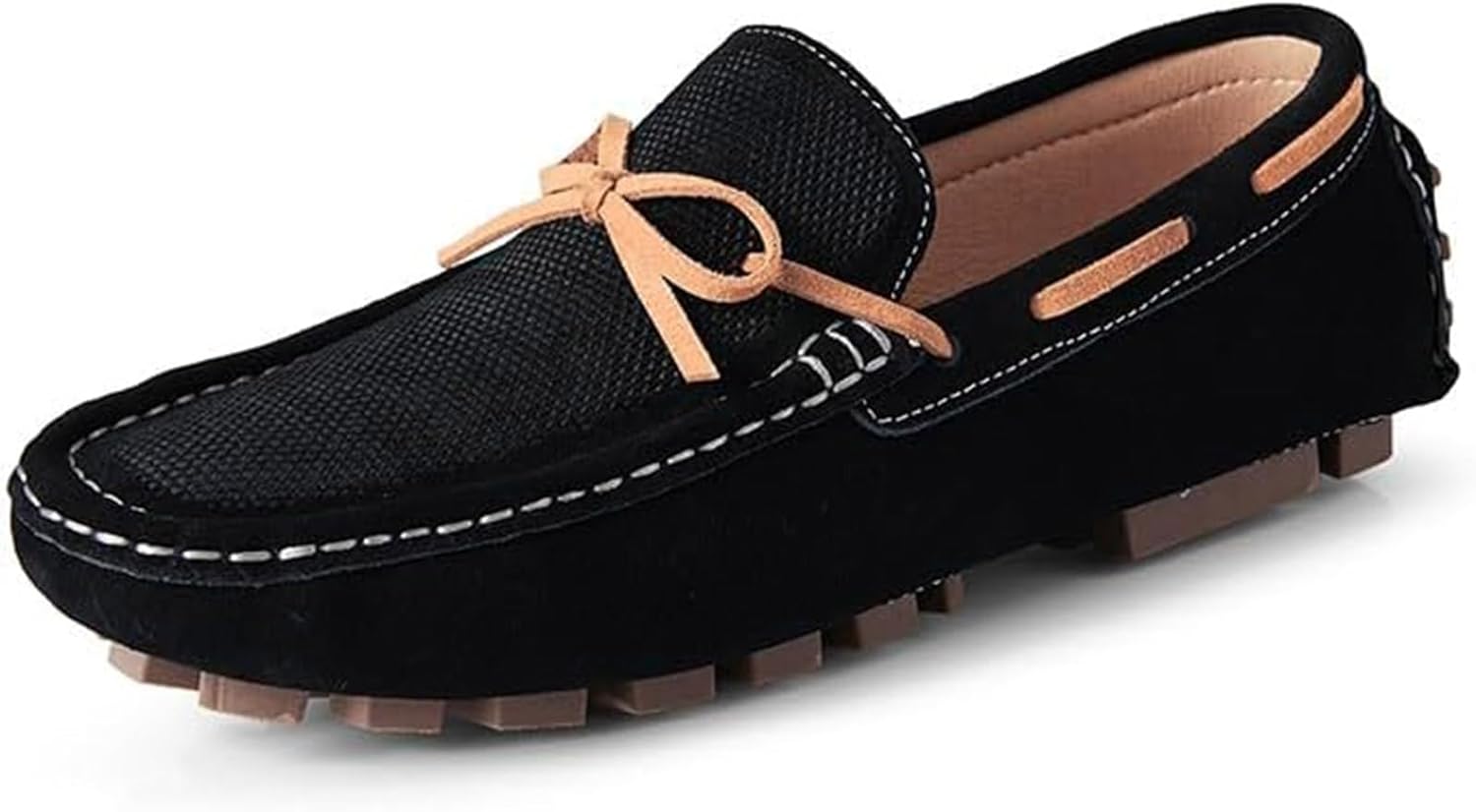 

Мужские легкие лоферы Xinduoyu с круглым носком, без шнуровки, противоскользящие, для прогулок и повседневной носки, черный