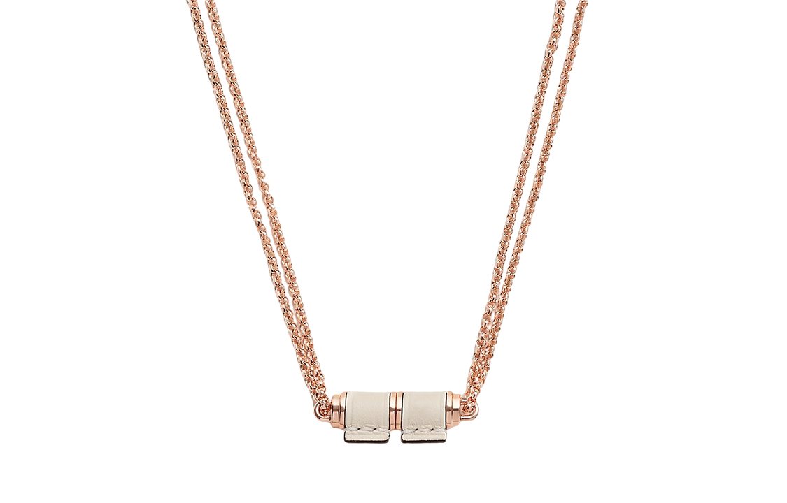 

Hermes Колье Charniere из телячьей кожи, женское, из розового золота