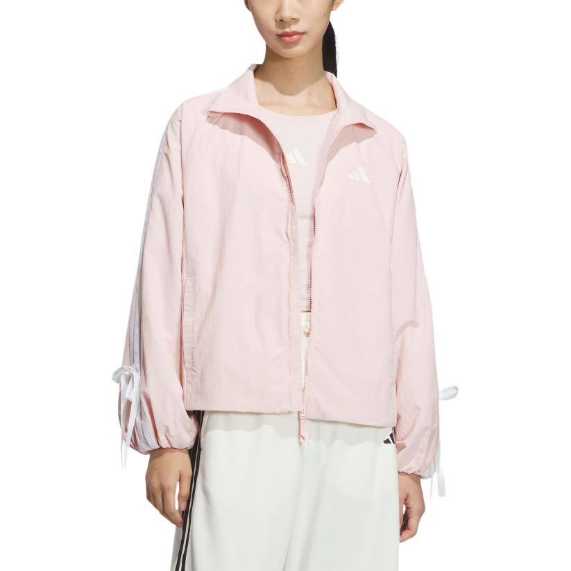 Adidas Ветровка женская свободного покоя светло-розовая, Light Pink — фото 3