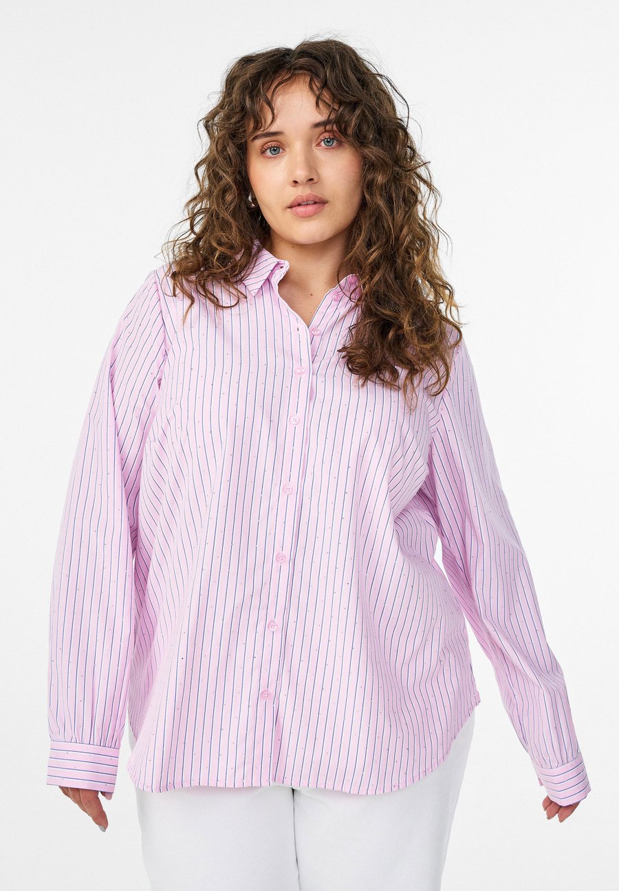 

Блуза Zizzi MIT STREIFEN UND NIETEN, Pink W Stripe/Pink