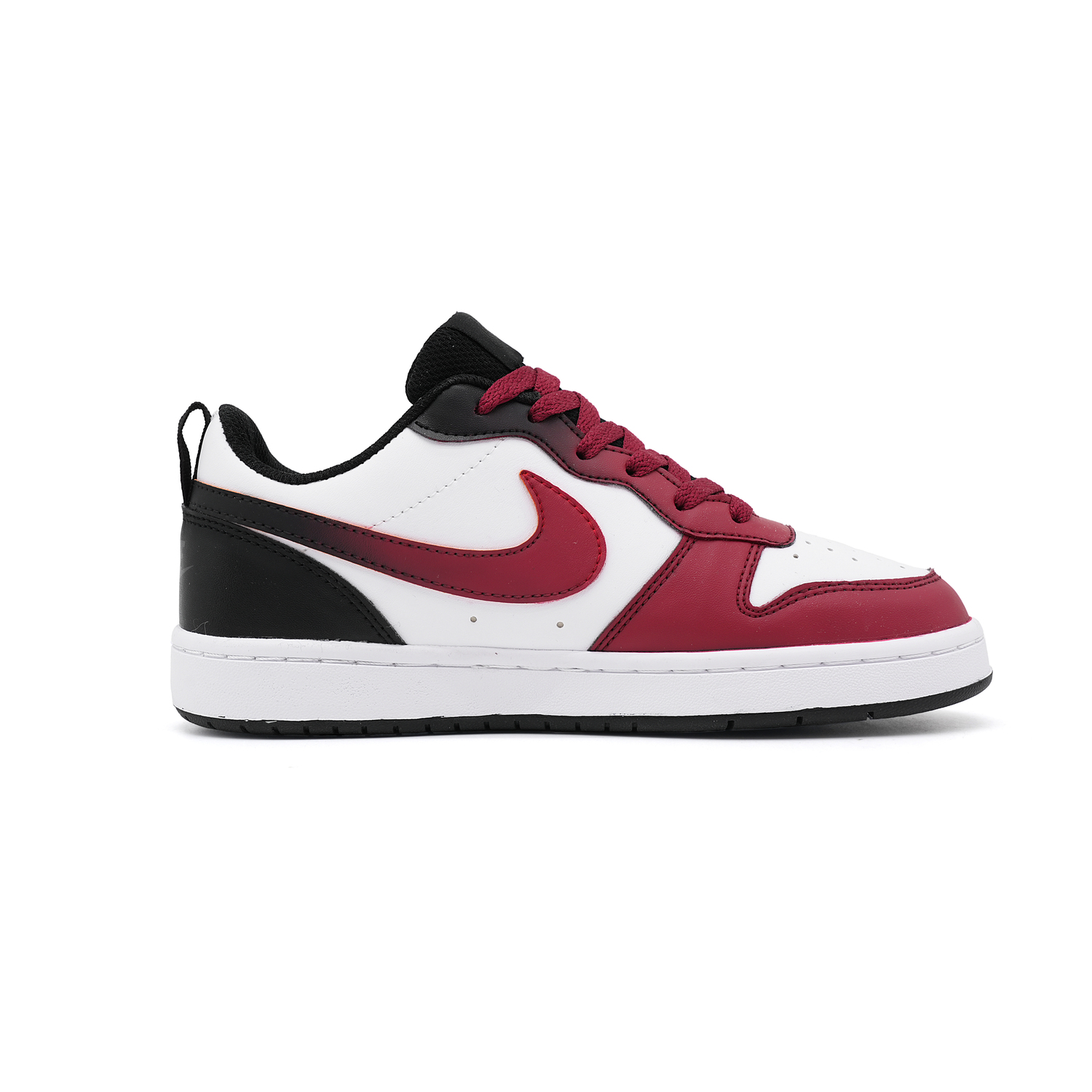 Кроссовки для скейтбординга Court Borough Red White Interface Slip Resistant Abrasion Resistant низкие детские Burgundy Nike, бордовый — фото 2