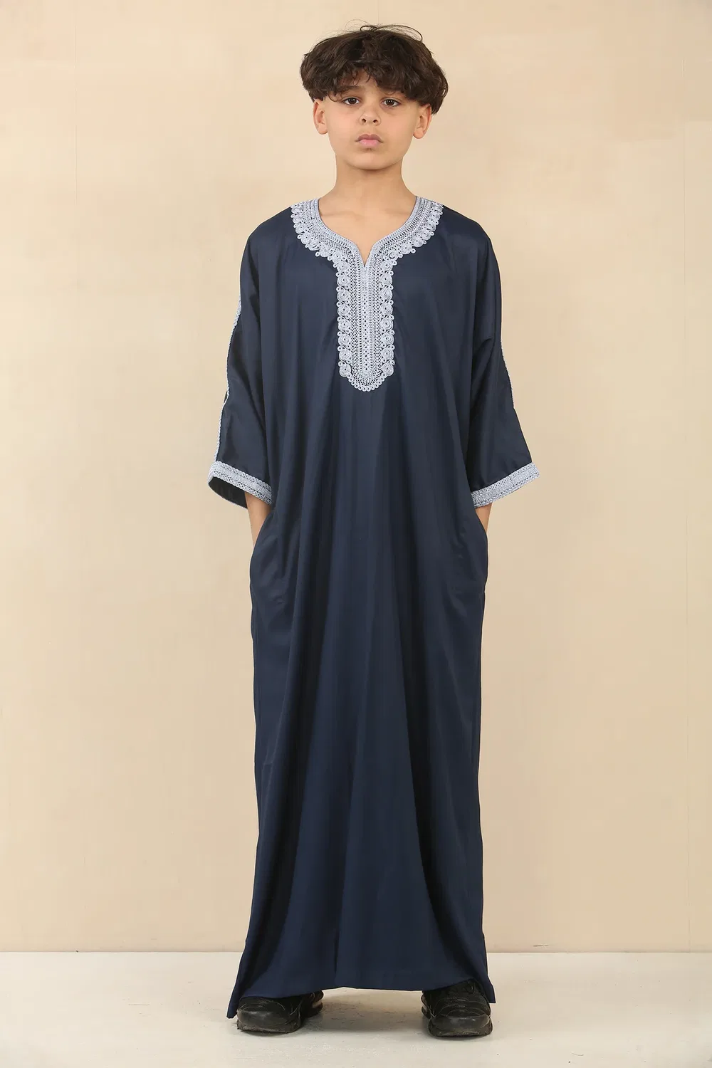Arabic Thobes Детский синий марокканский халат для мальчиков Thobe Jubba Eid Djellaba Gandoura